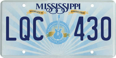 MS license plate LQC430
