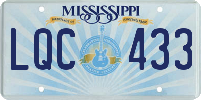 MS license plate LQC433