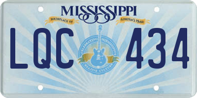 MS license plate LQC434