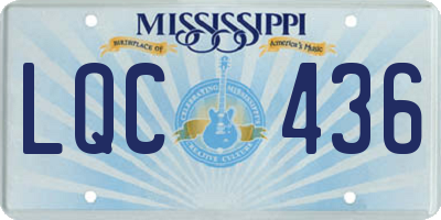 MS license plate LQC436
