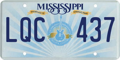 MS license plate LQC437