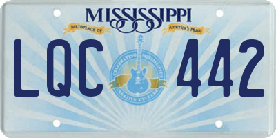 MS license plate LQC442