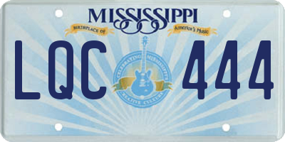 MS license plate LQC444