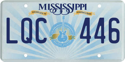 MS license plate LQC446