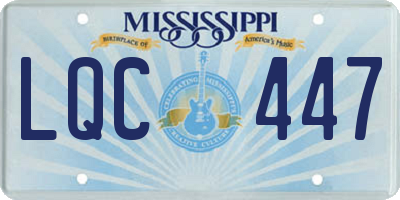 MS license plate LQC447