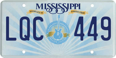 MS license plate LQC449
