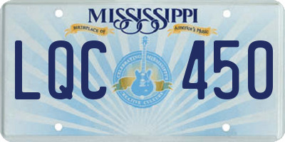 MS license plate LQC450