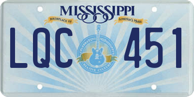 MS license plate LQC451