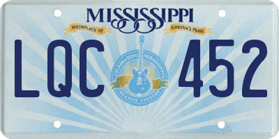MS license plate LQC452