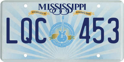 MS license plate LQC453