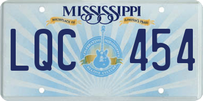 MS license plate LQC454