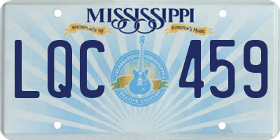 MS license plate LQC459
