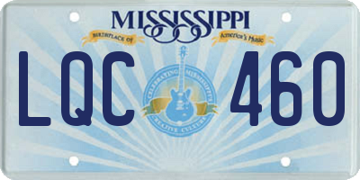 MS license plate LQC460