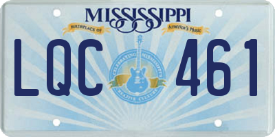 MS license plate LQC461