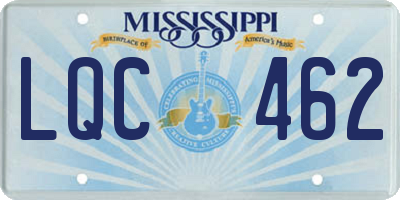 MS license plate LQC462
