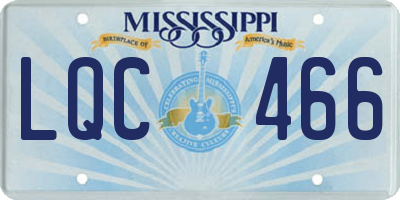 MS license plate LQC466