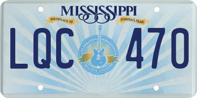 MS license plate LQC470