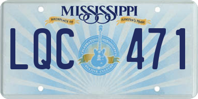 MS license plate LQC471