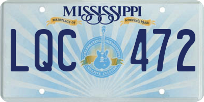 MS license plate LQC472