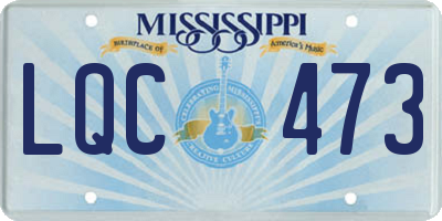 MS license plate LQC473