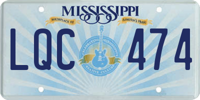 MS license plate LQC474