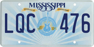 MS license plate LQC476