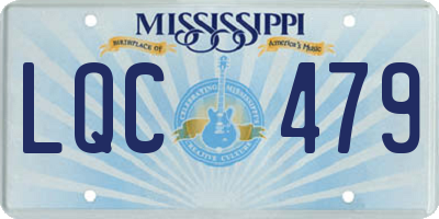 MS license plate LQC479