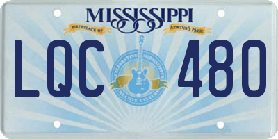 MS license plate LQC480