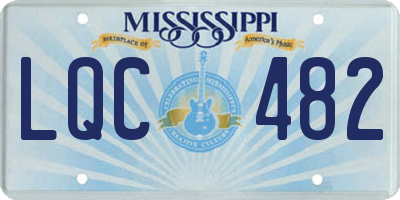 MS license plate LQC482