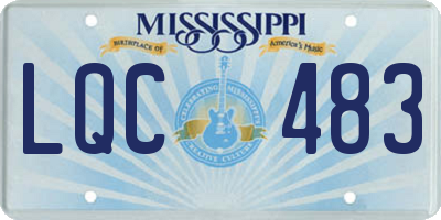 MS license plate LQC483