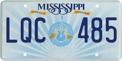 MS license plate LQC485