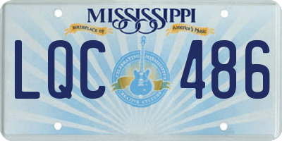 MS license plate LQC486