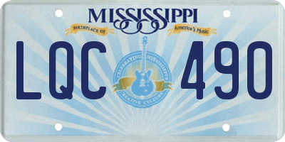 MS license plate LQC490
