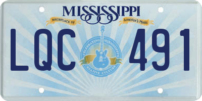 MS license plate LQC491