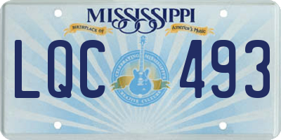 MS license plate LQC493