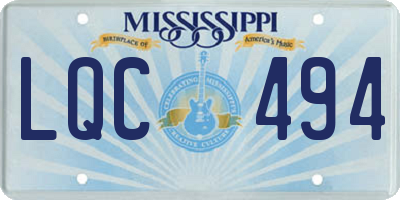 MS license plate LQC494