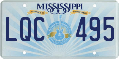 MS license plate LQC495