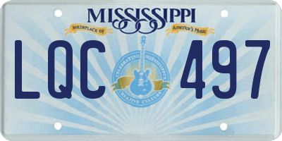 MS license plate LQC497