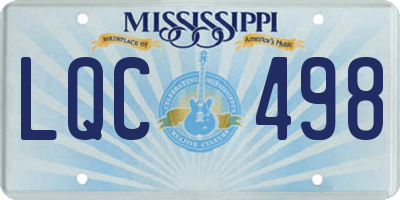 MS license plate LQC498