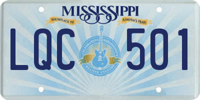 MS license plate LQC501