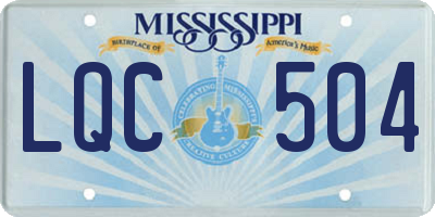 MS license plate LQC504