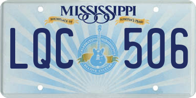 MS license plate LQC506