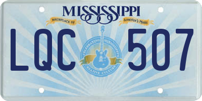 MS license plate LQC507