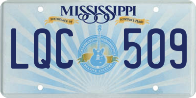 MS license plate LQC509