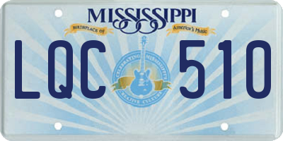 MS license plate LQC510