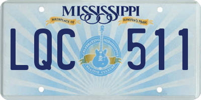 MS license plate LQC511