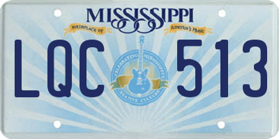 MS license plate LQC513