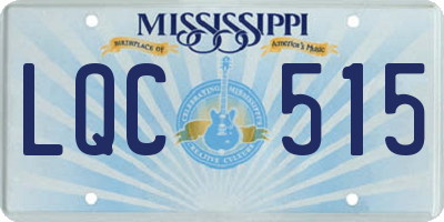MS license plate LQC515