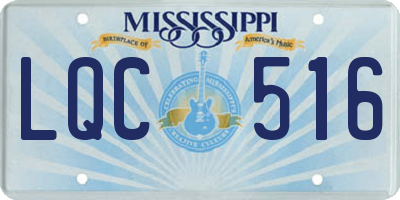 MS license plate LQC516