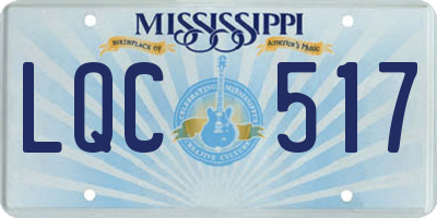MS license plate LQC517